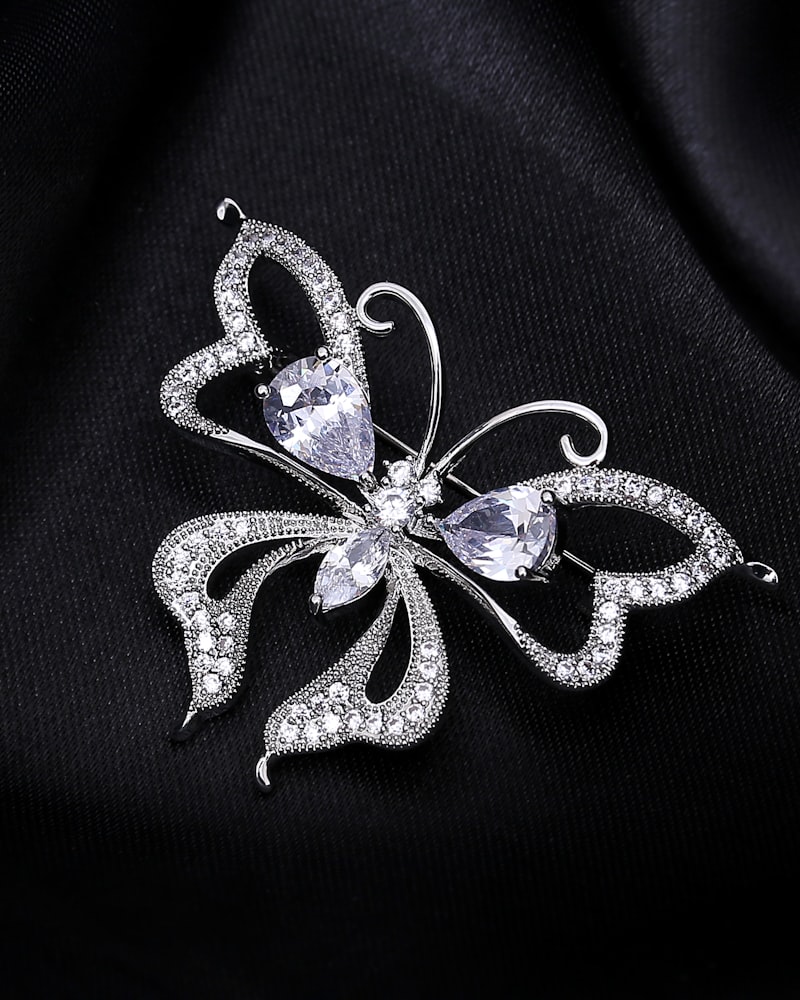 Crystal Wing Brooch