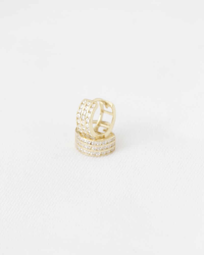 Pavé Huggie Hoops